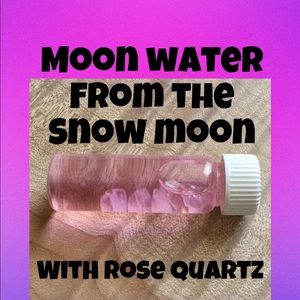 🔮Charged Full Moon Water from the Snow Moon with Genuine Rose Quartz